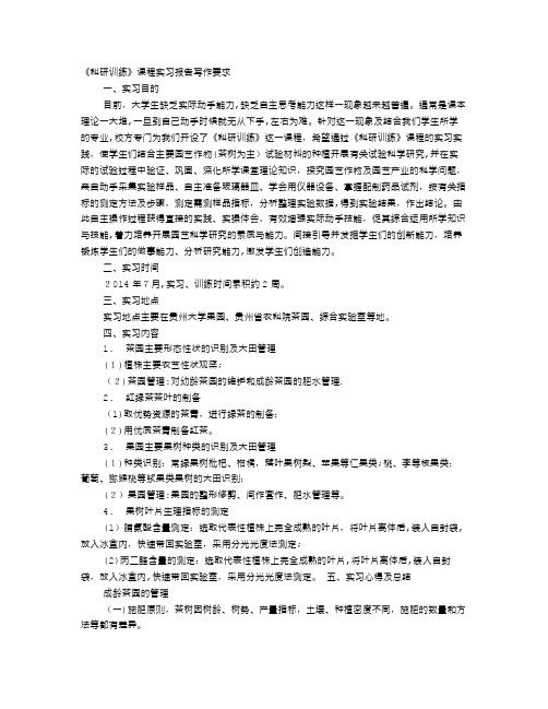 科研训练实习工作总结