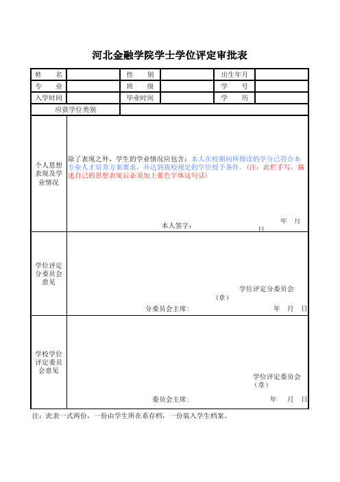 学位评定审批表