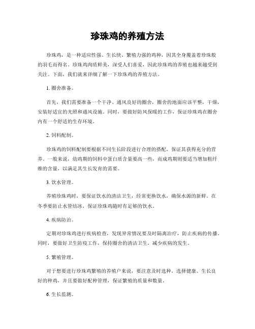 珍珠鸡的养殖方法