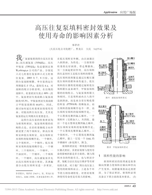 高压往复泵填料密封效果及使用寿命的影响因素分析_郑孝君