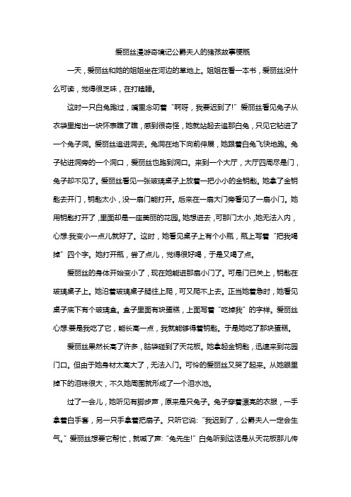 爱丽丝漫游奇境记公爵夫人的猪孩故事梗概