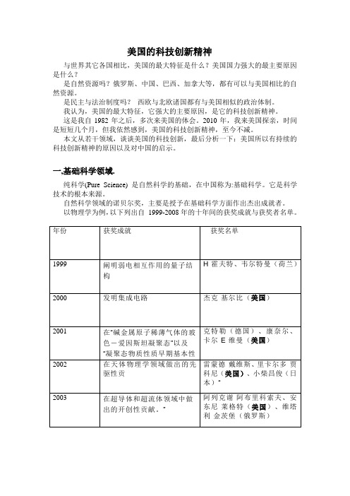 美国的科技创新精神