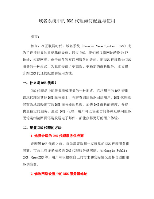 域名系统中的DNS代理如何配置与使用(六)