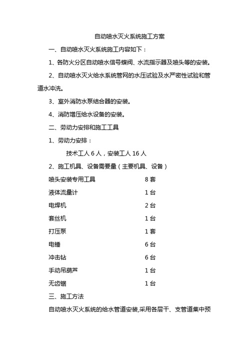 自动喷水灭火系统施工方案 (2)