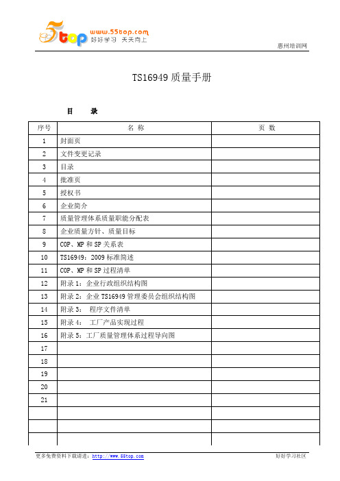 TS16949-2009质量手册