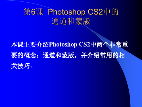 PhotoshopCS2平面设计与制作短训教程 第6课 Photoshop CS2中的通道和蒙版.ppt