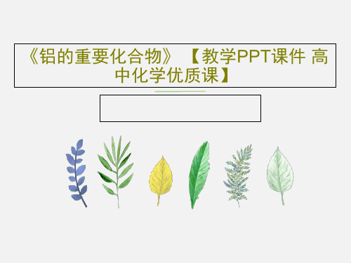 《铝的重要化合物》 【教学PPT课件 高中化学优质课】29页PPT