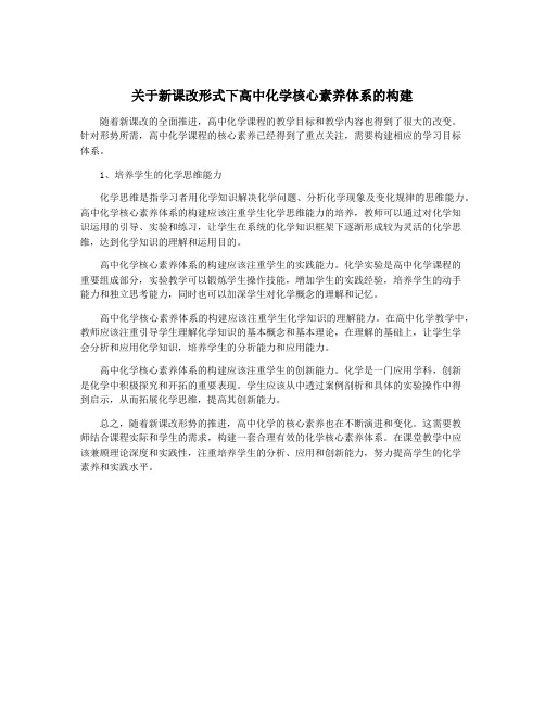 关于新课改形式下高中化学核心素养体系的构建