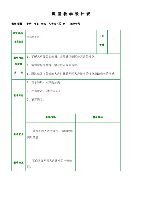 〖2021年整理〗《美妙的人声》优秀教案