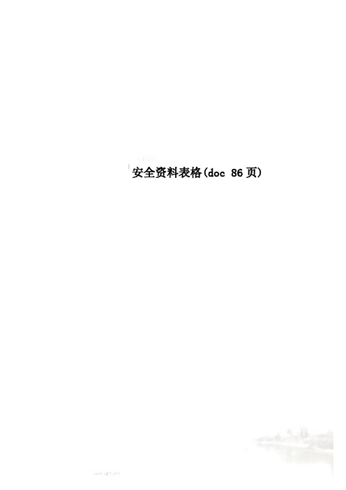 安全资料表格(doc 86页)