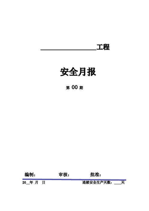 安全月报格式模板