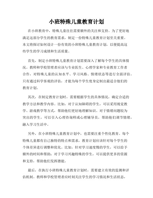 小班特殊儿童教育计划