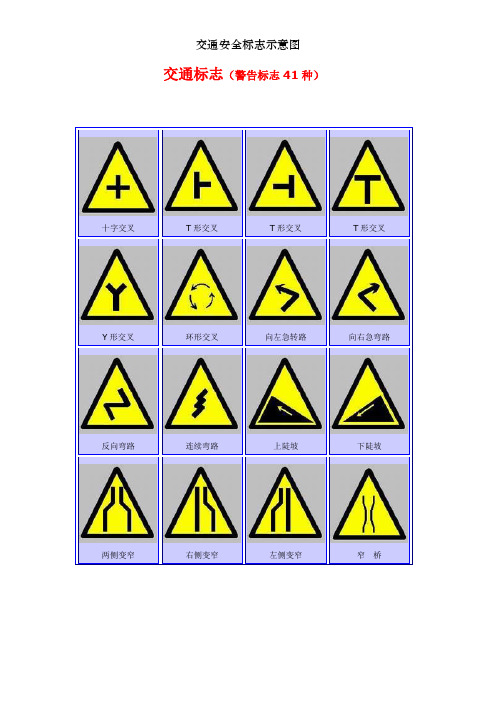 交通安全标志示意图