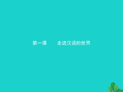 2016-2017学年高中语文 1.1 美丽而奇妙的语言 认识汉语课件