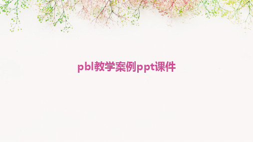 pbl教学案例ppt课件