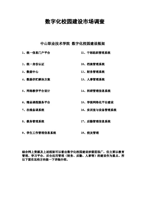 数字化校园建设市场调查