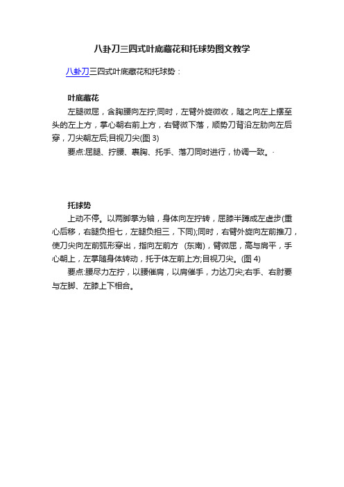 八卦刀三四式叶底藏花和托球势图文教学