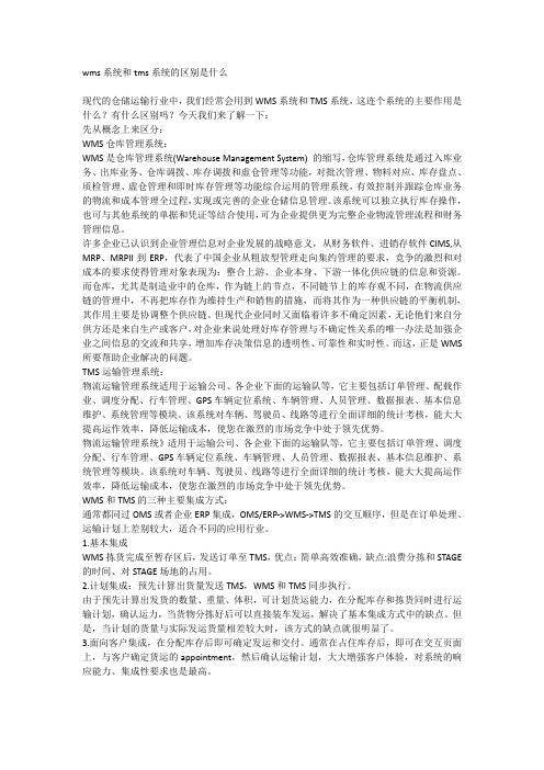 wms系统和tms系统的区别是什么