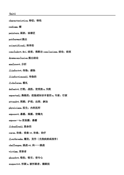 英语人教版必修五单词表