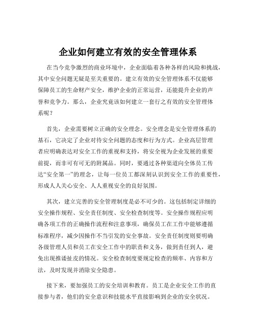 企业如何建立有效的安全管理体系