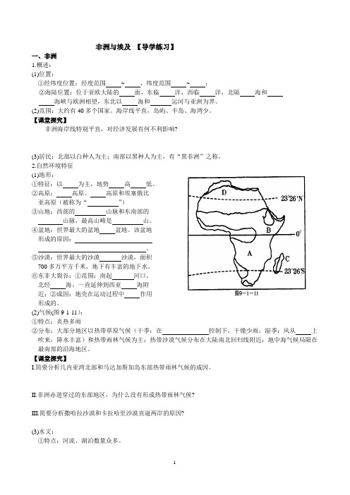 非洲与埃及学生版