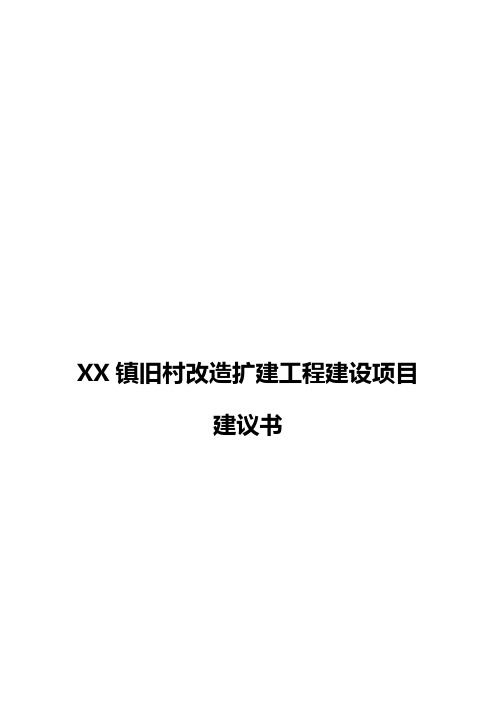 XX镇旧村改造扩建工程建设项目可行性研究报告