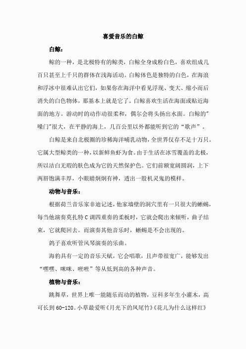 2.喜爱音乐的白鲸(相关资料)(2)