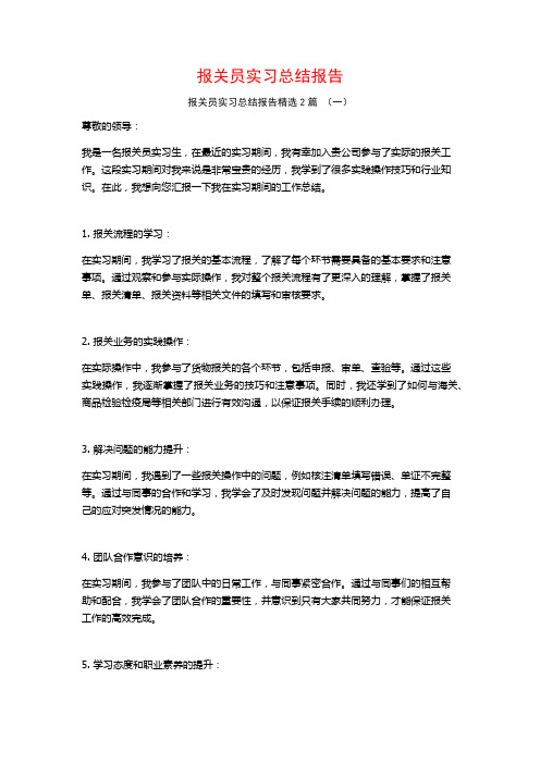 报关员实习总结报告2篇