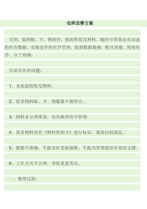 仓库改善方案