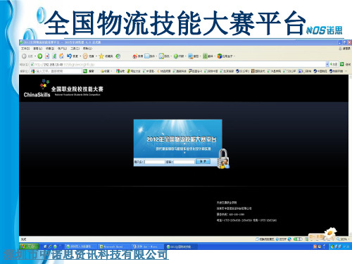全国物流技能大赛平台19页PPT