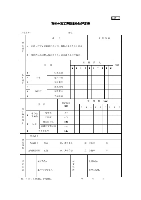 园林古建石基部分工程质量评定表_secret