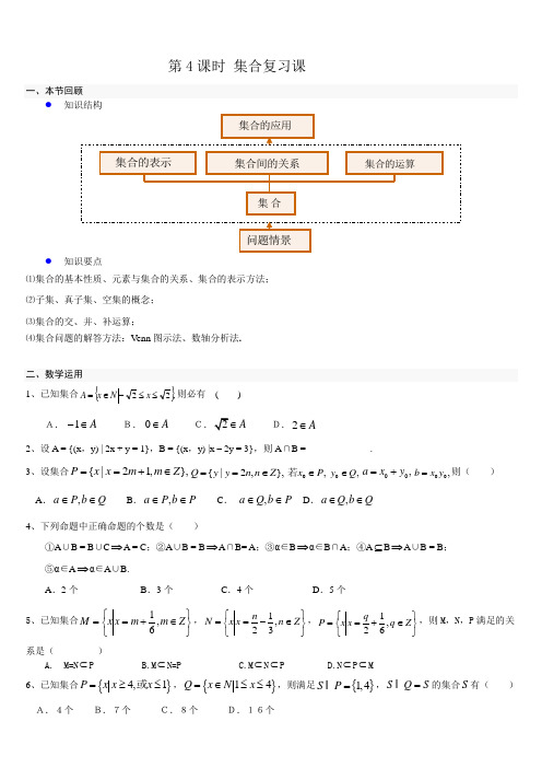 第4课时 集合复习课