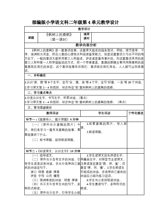 9.枫树上的喜鹊(第一课时)