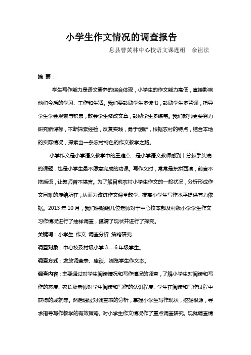 习作情况调查报告