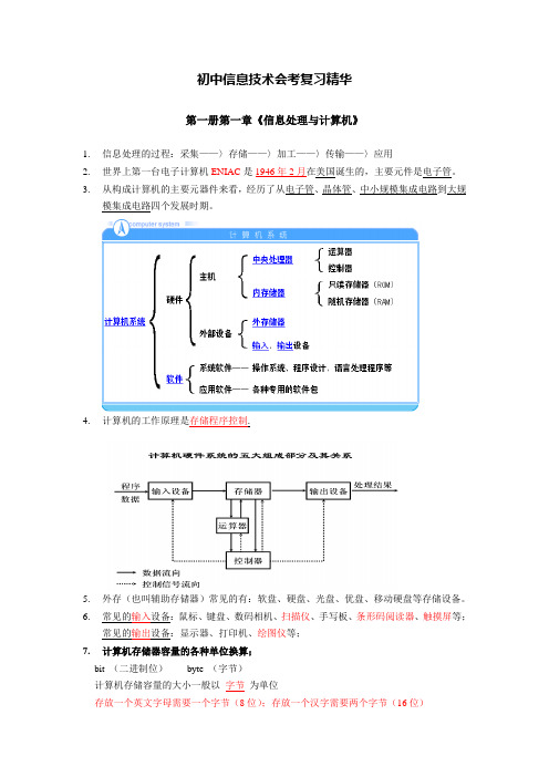 初中信息技术会考复习要点整理