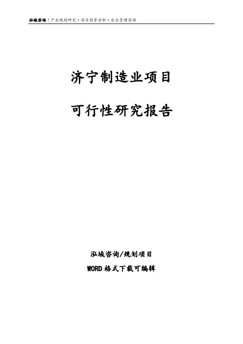 济宁项目可行性研究报告