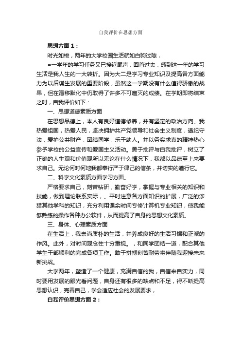 自我评价在思想方面_自我评价_