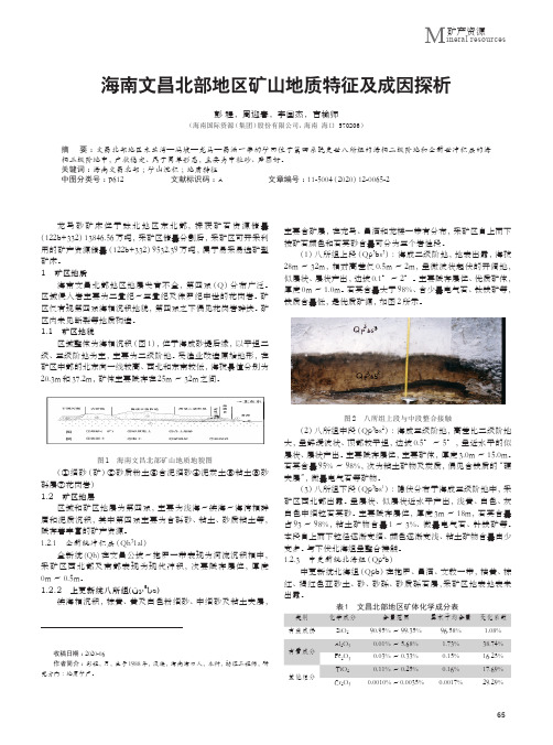 海南文昌北部地区矿山地质特征及成因探析