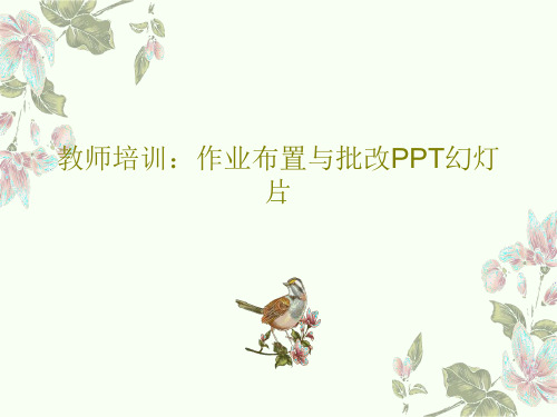 教师培训:作业布置与批改PPT幻灯片PPT文档37页
