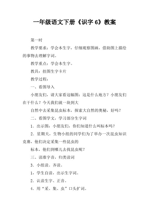 一年级语文下册《识字6》教案