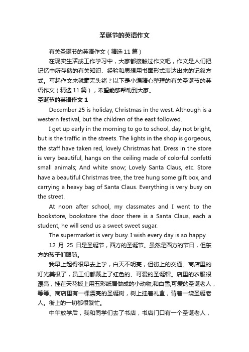 有关圣诞节的英语作文(精选11篇)