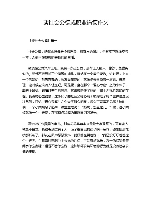 谈社会公德或职业道德作文