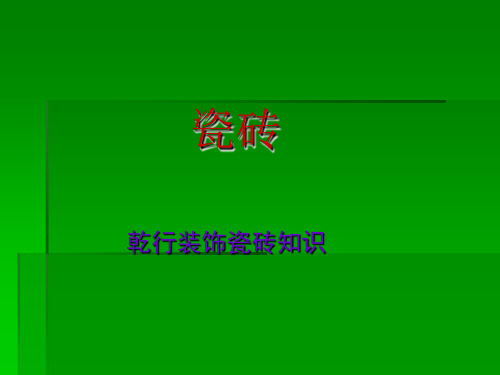 瓷砖培训资料大全45页PPT文档