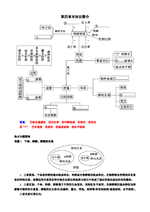 高中生物必修三 4-6章知识整合