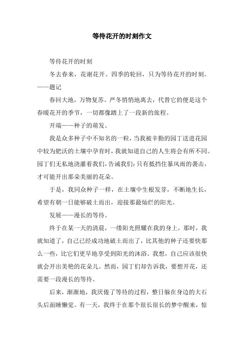 等待花开的时刻作文