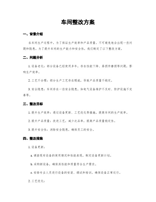 车间整改方案