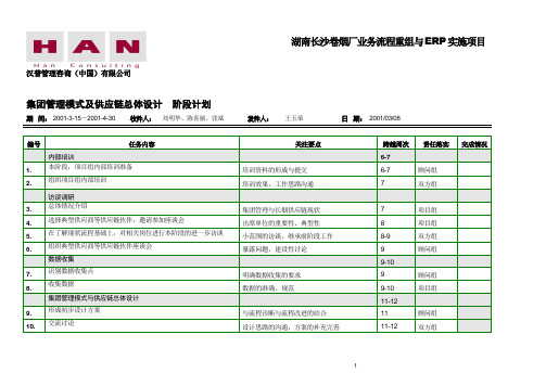 集团管理模式及供应链总体设计阶段计划.doc