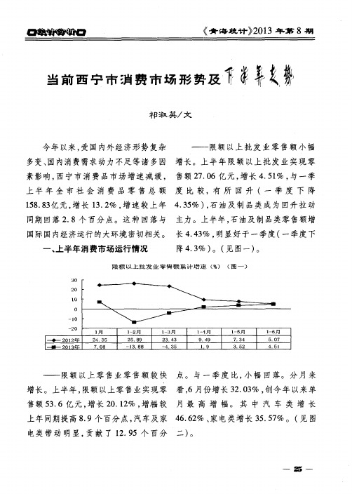 当前西宁市消费市场形势及下半年走势