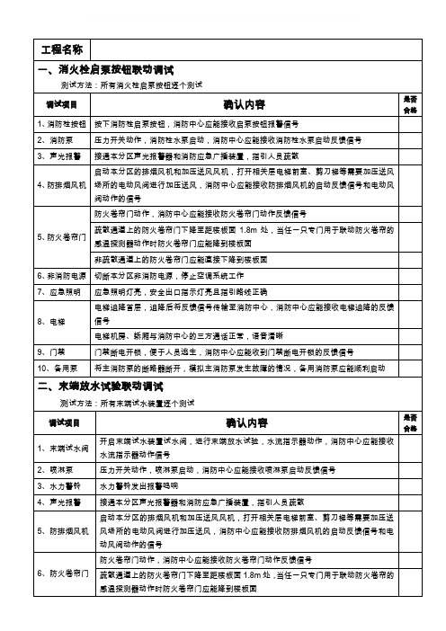 消防联动调试记录表(通用)