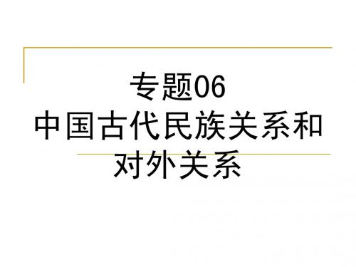 专题06 中国古代民族关系和对外关系1